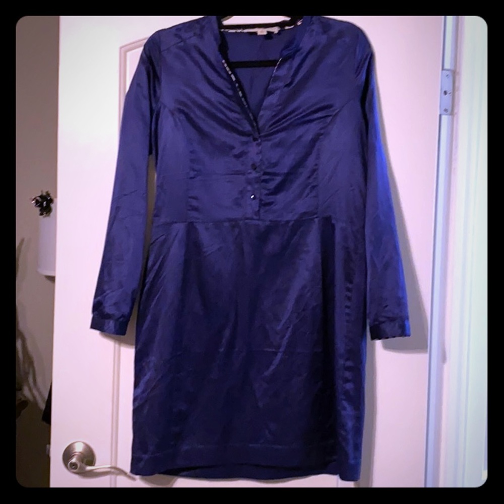 Navy blue silk dress sz 6